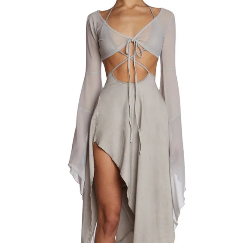 Dolls Kill Asymmetrical Gray Dress